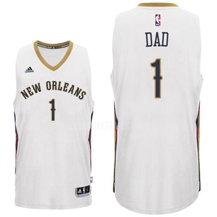 new orleans pelicans dad 1 white fathers day men's replica jersey