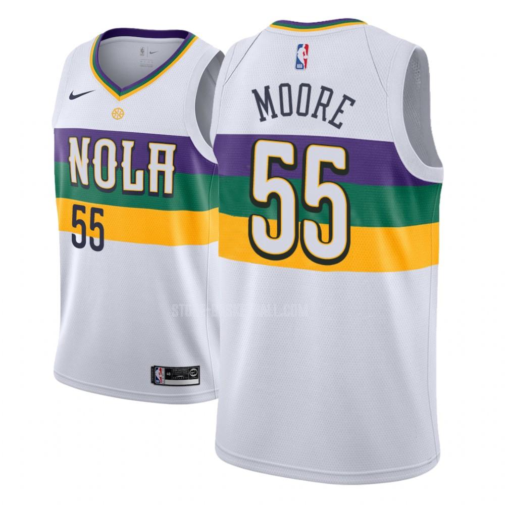 new orleans pelicans e'twaun moore 55 white city edition youth replica jersey