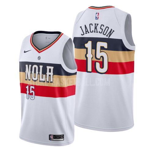 new orleans pelicans frank jackson 15 white earned edition men's replica jersey