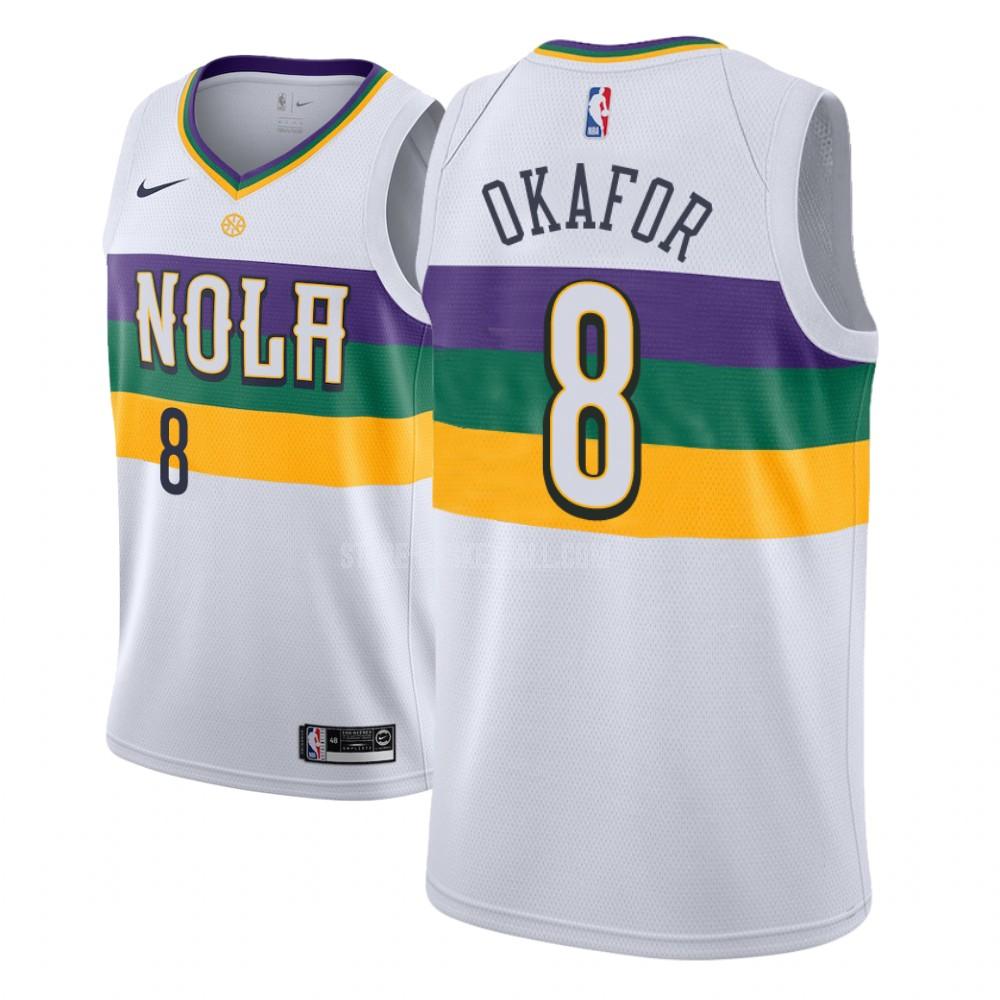 new orleans pelicans jahlil okafor 8 white city edition men's replica jersey