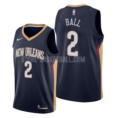 new orleans pelicans lonzo ball 2 navy icon men's replica jersey