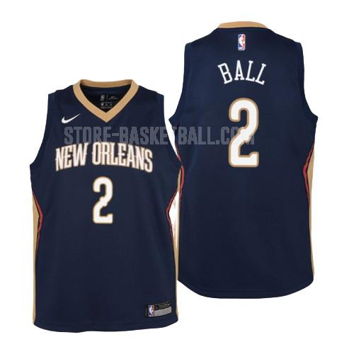 new orleans pelicans lonzo ball 2 navy icon youth replica jersey