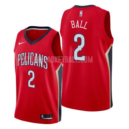 new orleans pelicans lonzo ball 2 red statement men's replica jersey