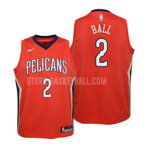 new orleans pelicans lonzo ball 2 red statement youth replica jersey