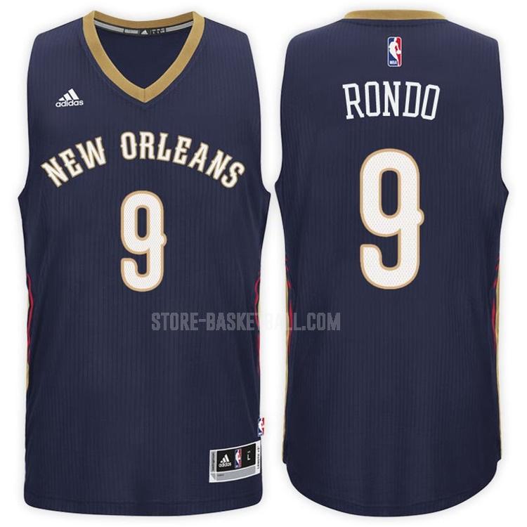 new orleans pelicans rajon rondo 9 navy alternate men's replica jersey