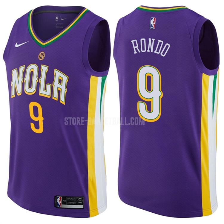 new orleans pelicans rajon rondo 9 purple city edition men's replica jersey