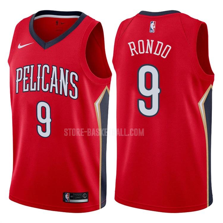 new orleans pelicans rajon rondo 9 red statement men's replica jersey