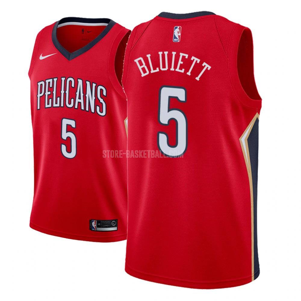 new orleans pelicans trevon bluiett 5 red statement men's replica jersey