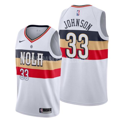 new orleans pelicans wesley johnson 33 white earned edition men's replica jersey