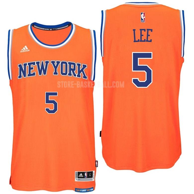 new york knicks courtney lee 5 orange alternate men's replica jersey