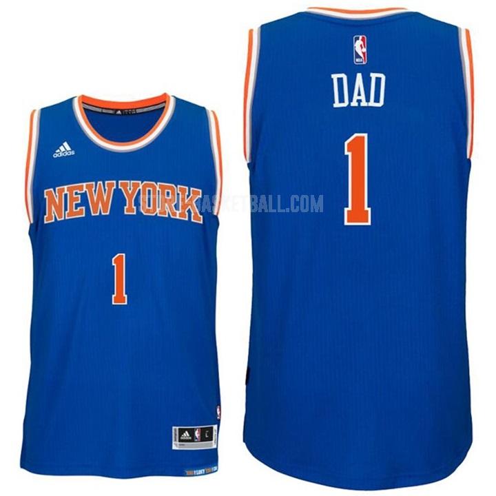 new york knicks dad 1 blue fathers day men's replica jersey