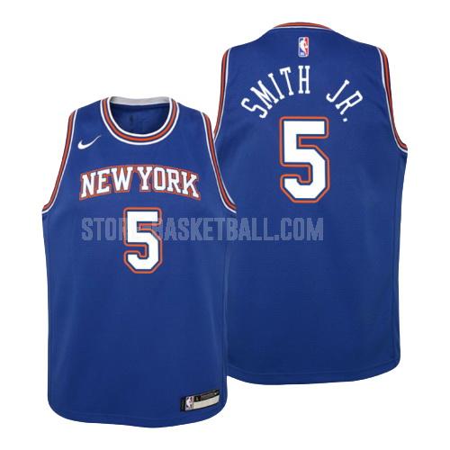 new york knicks dennis smith jr 5 blue statement youth replica jersey