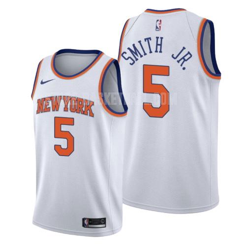 new york knicks dennis smith jr 5 white association men's replica jersey