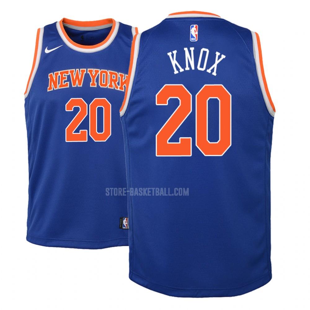 new york knicks kevin knox 20 blue icon youth replica jersey