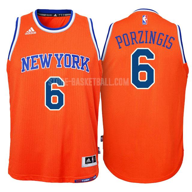 new york knicks kristaps porzingis 6 orange classic youth replica jersey