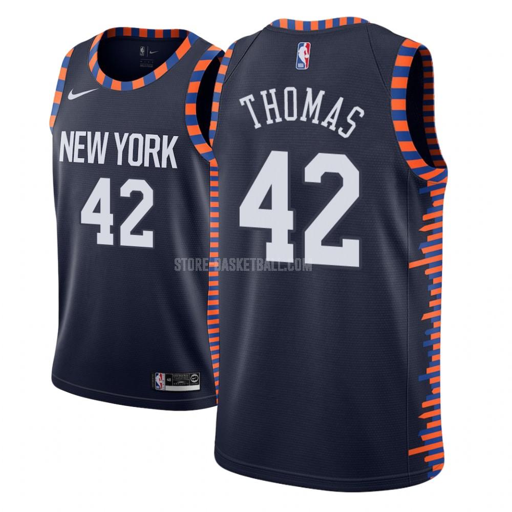 new york knicks lance thomas 42 navy city edition youth replica jersey