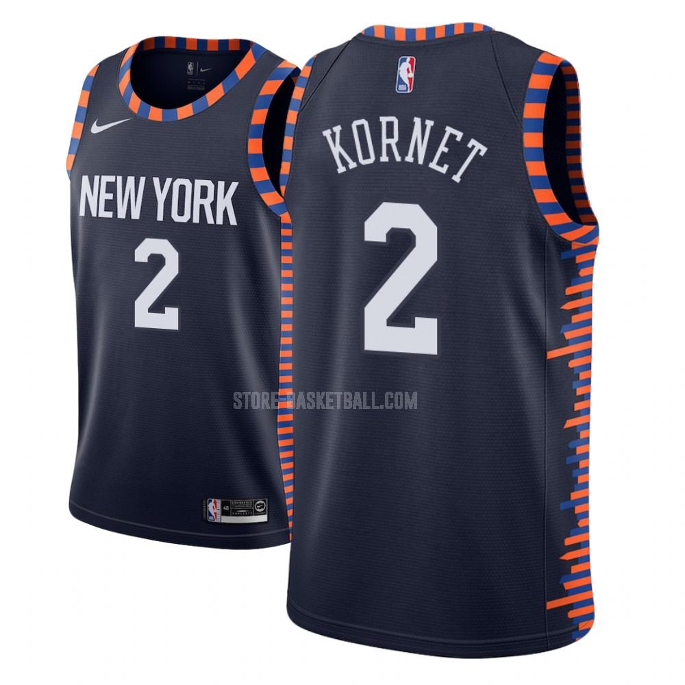 new york knicks luke kornet 2 navy city edition men's replica jersey