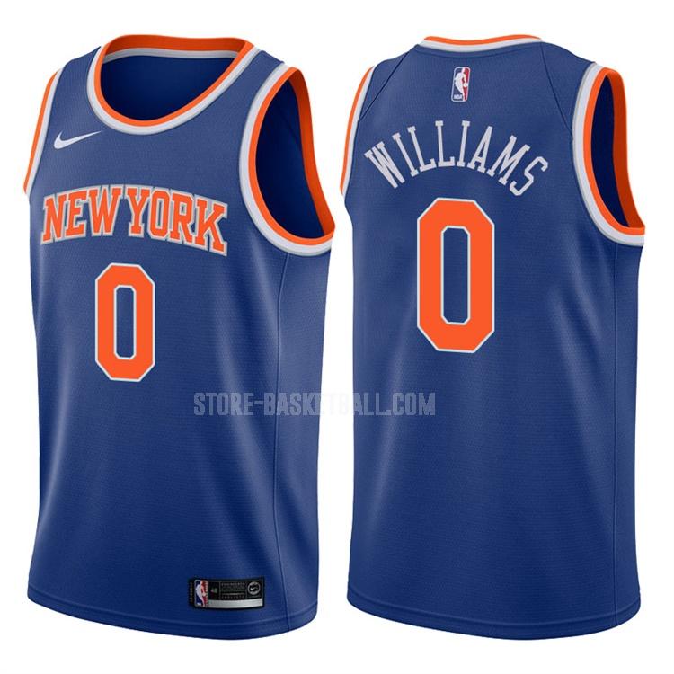 new york knicks troy williams 0 blue icon men's replica jersey