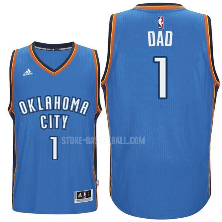 oklahoma city thunder dad 1 blue fathers day men's replica jersey