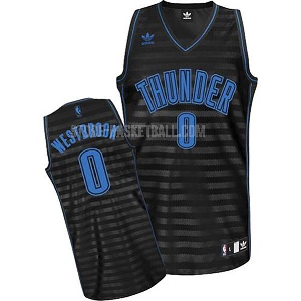 oklahoma city thunder russell westbrook 0 black groove fashion men's replica jersey