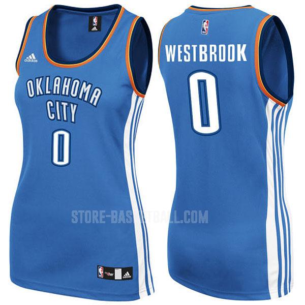 oklahoma city thunder russell westbrook 0 blue classic women's replica jersey