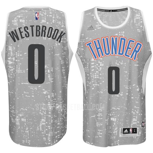 oklahoma city thunder russell westbrook 0 gray city edition men's replica jersey