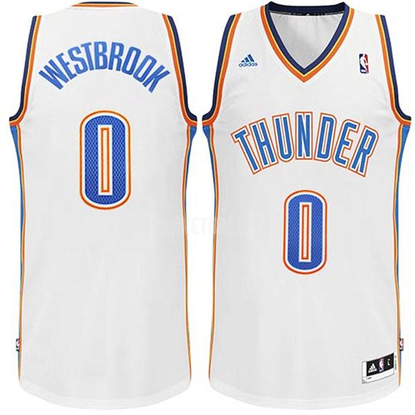 oklahoma city thunder russell westbrook 0 white classic men's replica jersey