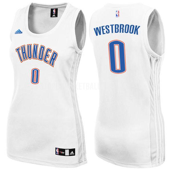 oklahoma city thunder russell westbrook 0 white classic women's replica jersey