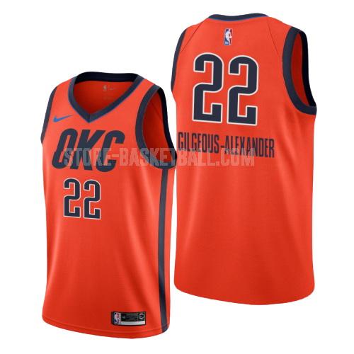 oklahoma city thunder shai gilgeous-alexander 2 orange earned edition men's replica jersey