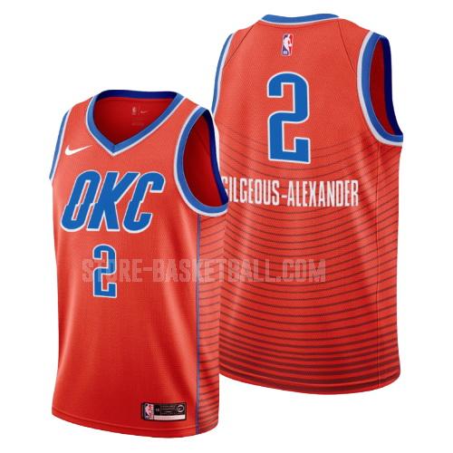 oklahoma city thunder shai gilgeous-alexander 2 orange statement men's replica jersey