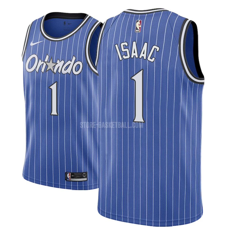 orlando magic jonathan isaac 1 blue hardwood classic men's replica jersey