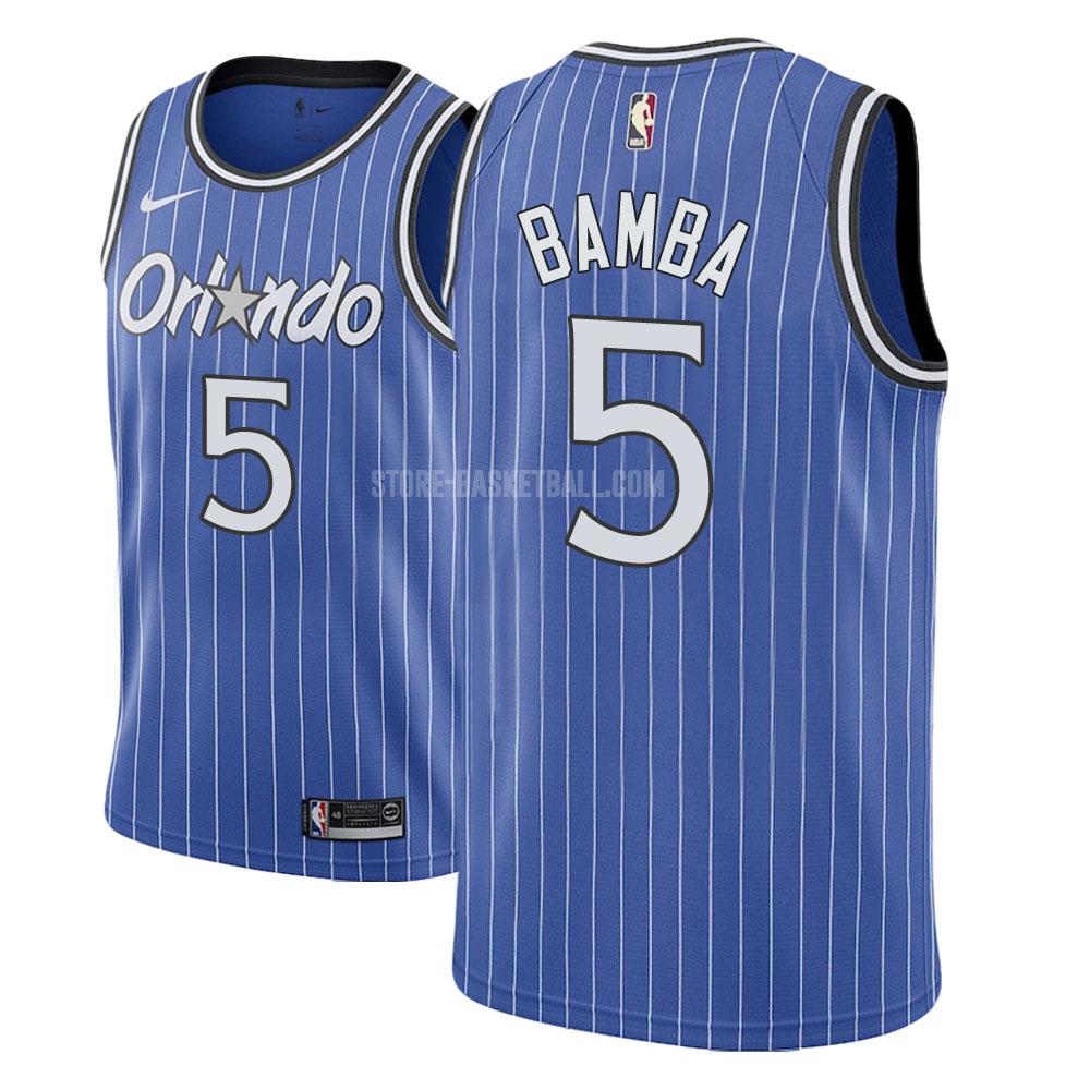 orlando magic mohamed bamba 5 blue hardwood classic men's replica jersey