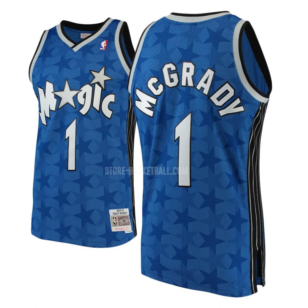 orlando magic tracy mcgrady 1 blue hardwood classics men's replica jersey