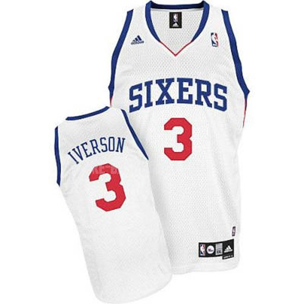philadelphia 76ers allen iverson 3 white revolution 30 men's replica jersey