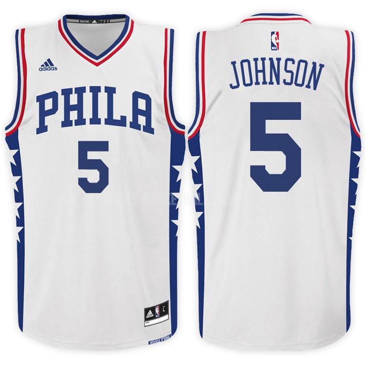 philadelphia 76ers amir johnson 5 white home men's replica jersey