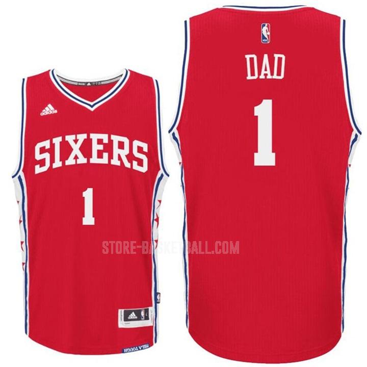 philadelphia 76ers dad 1 red fathers day men's replica jersey