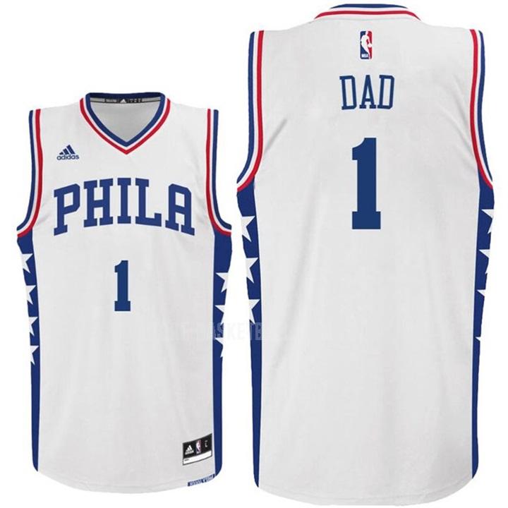 philadelphia 76ers dad 1 white fathers day men's replica jersey