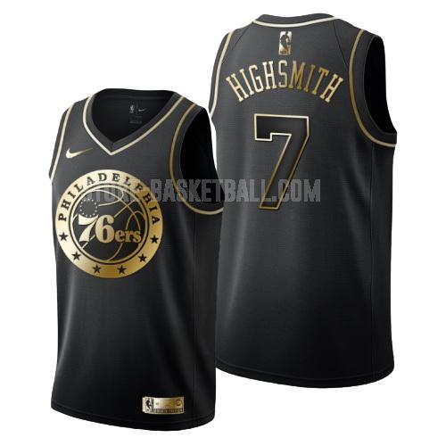 philadelphia 76ers haywood highsmith 7 black golden edition men's replica jersey