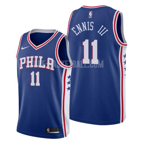 philadelphia 76ers james ennis iii 11 blue icon men's replica jersey