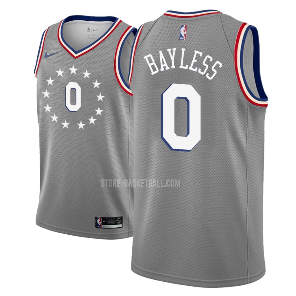 philadelphia 76ers jerryd bayless 0 gray city edition men's replica jersey