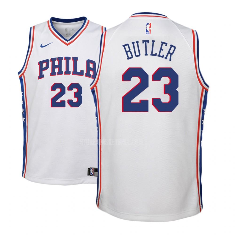 philadelphia 76ers jimmy butler 23 white association youth replica jersey