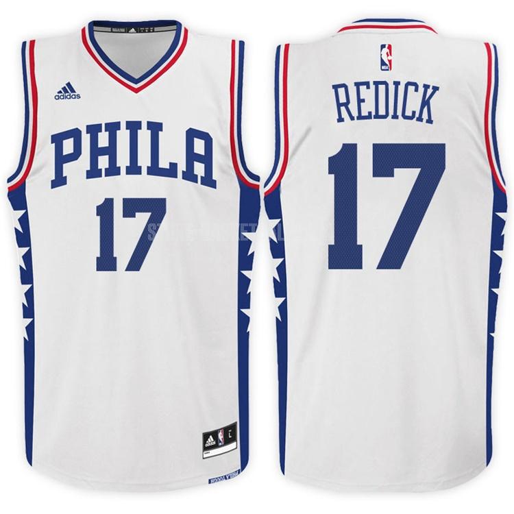 philadelphia 76ers jj redick 17 white home men's replica jersey
