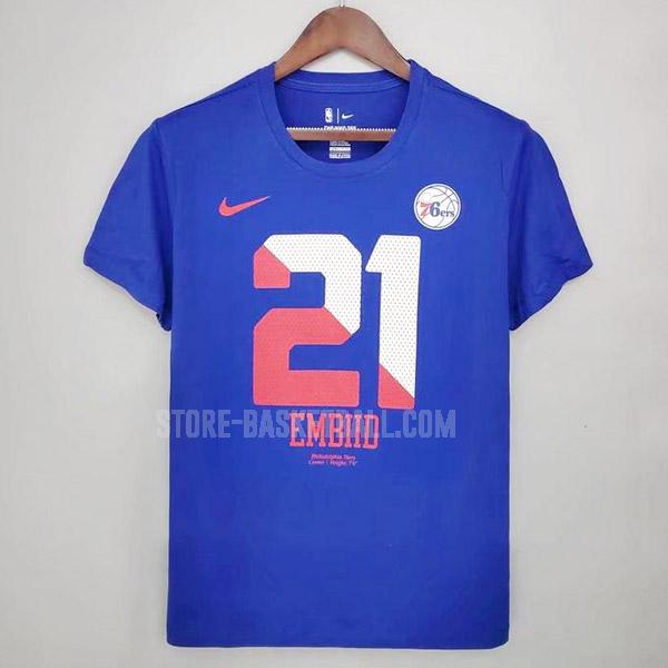 philadelphia 76ers joel embiid 21 blue 417a66 men's t-shirt