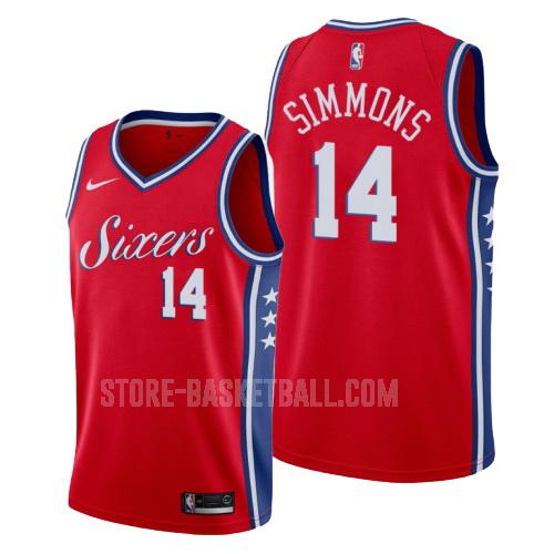 philadelphia 76ers jonathon simmons 14 red statement men's replica jersey