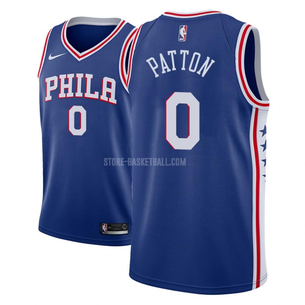 philadelphia 76ers justin patton 0 blue icon men's replica jersey