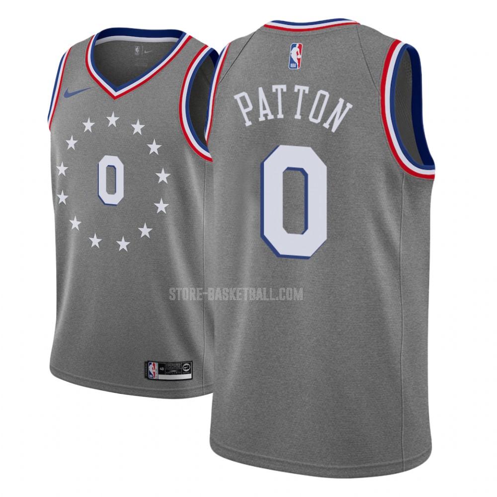 philadelphia 76ers justin patton 0 gray city edition men's replica jersey