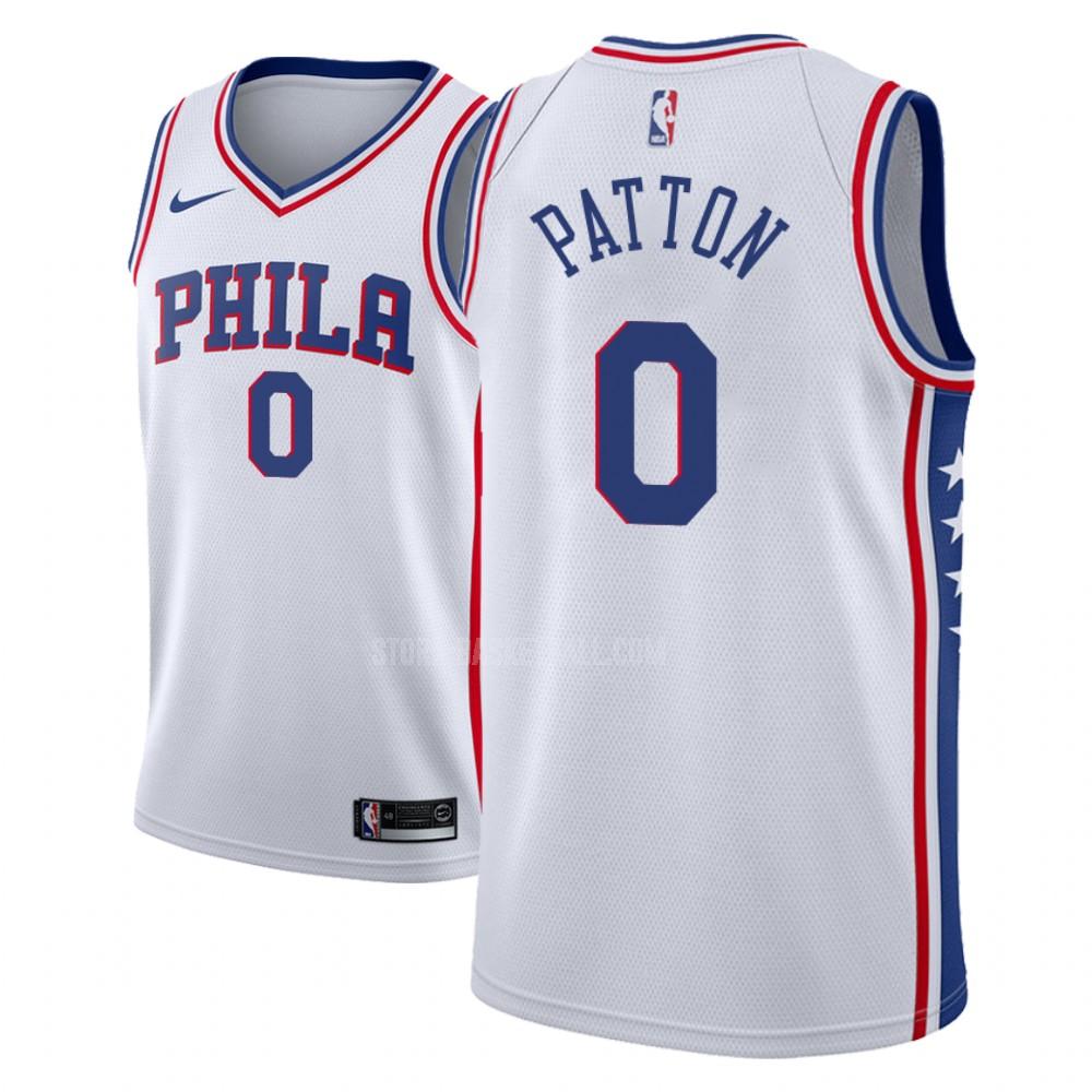 philadelphia 76ers justin patton 0 white association men's replica jersey