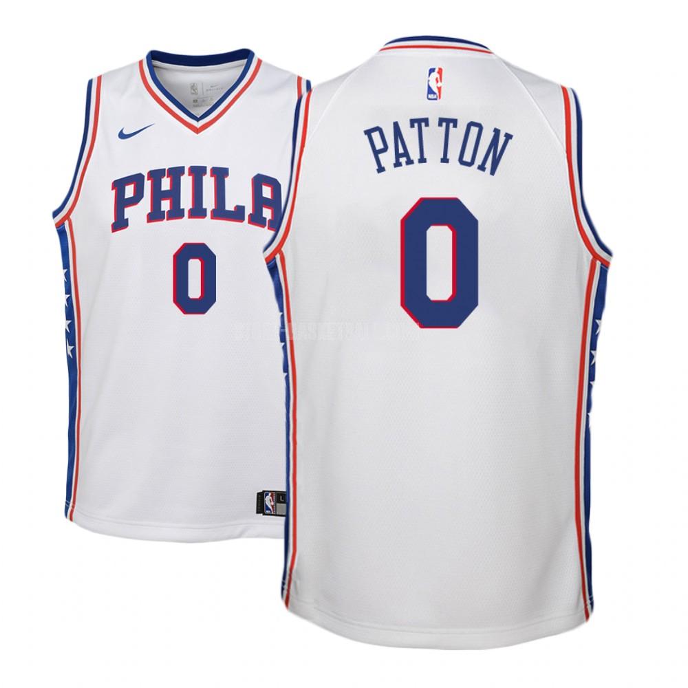 philadelphia 76ers justin patton 0 white association youth replica jersey