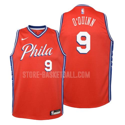 philadelphia 76ers kyle o'quinn 9 red statement youth replica jersey