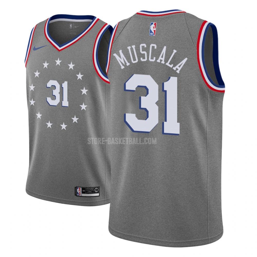 philadelphia 76ers mike muscala 31 gray city edition youth replica jersey